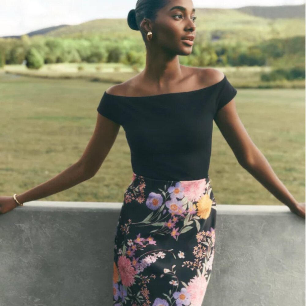 Ann Taylor Black Off-The-Shoulder Top (XXSP)